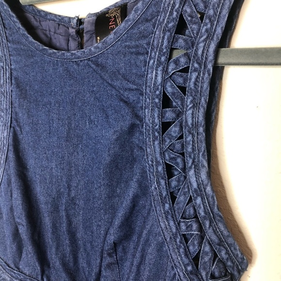 Free People New Romantics Denim Dress Size 0 - Picture 4 of 7